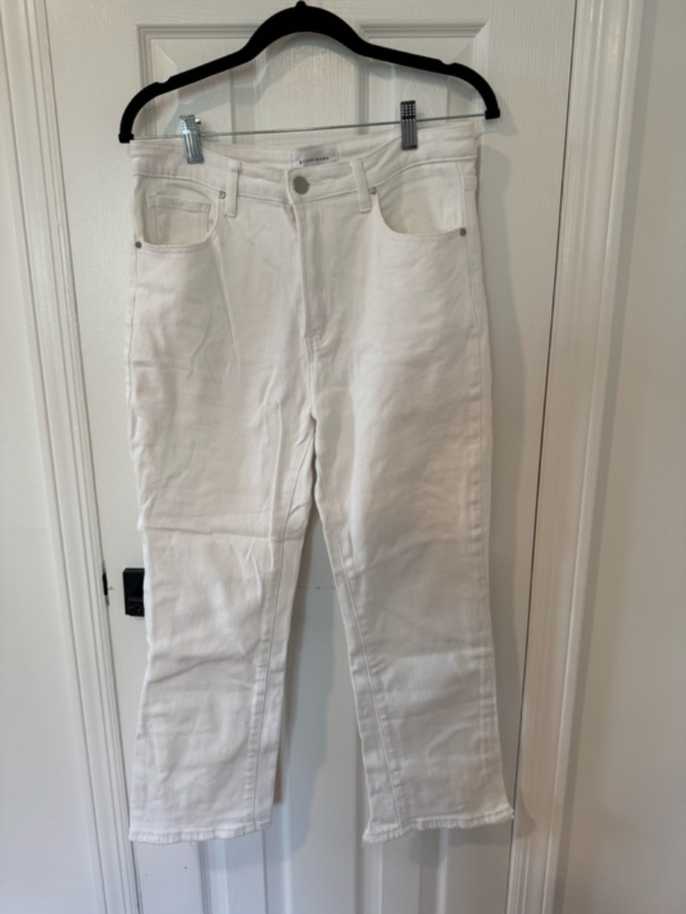 Risen Jeans White High Rise Straight Leg Jeans | Size 11/30